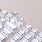 Jelly White 104+32 Keys OEM Profile PC Doubleshot Top Legends Keycaps Set for MX Keyboard
